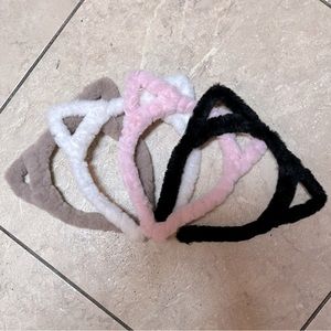 Set of Four Fuzzy Cat Ear Headbands